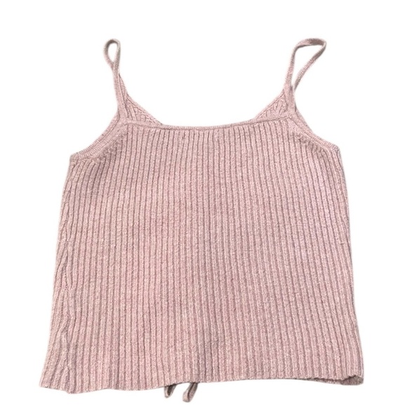American Eagle Outfitters Pink Ribbed Lace-Up Tank Top XS Extra Small - Picture 4 of 8